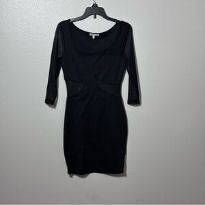 Charlotte‎ Russe Women Black Sheer 3/4 Sleeve Party Mini Dress size small